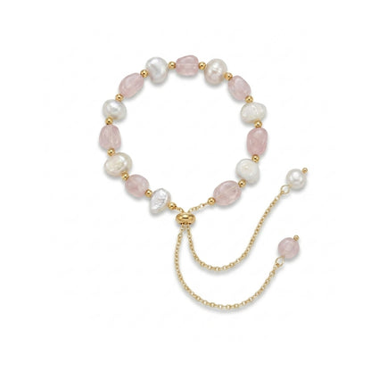 Rose Quartz Pearl Bracelet