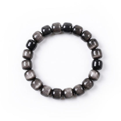 Silver Obsidian Crystal Bracelet for Men