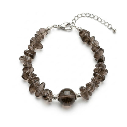 Smoky Obsidian Chip Stone Bracelet