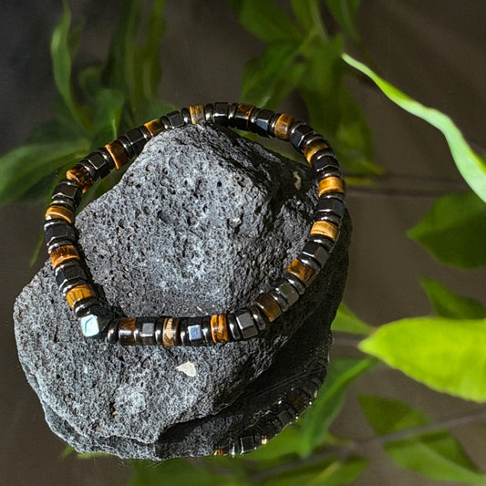 Tiger Eye and Hematite Bracelet