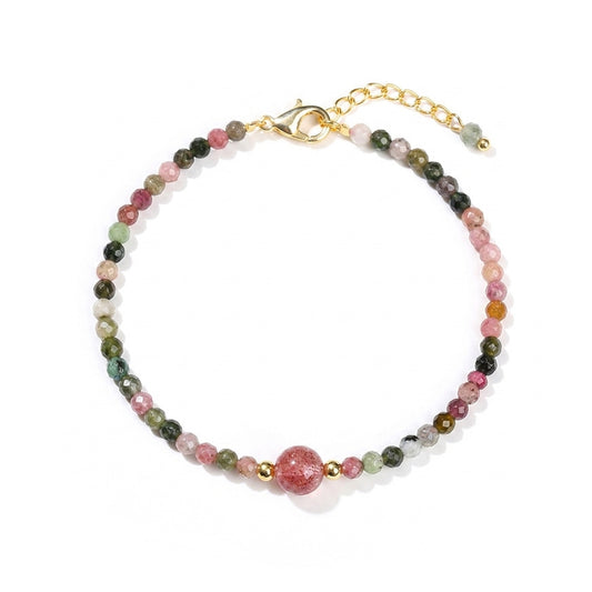 Tourmaline Strawberry Quartz Bracelet