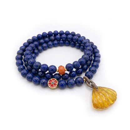 Triple Wrap Lapis Lazuli Charm Bracelets