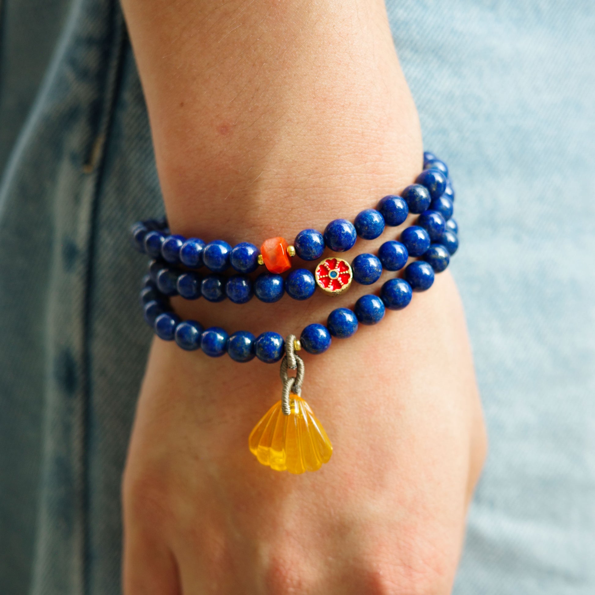 Triple Wrap Lapis Lazuli Bracelets