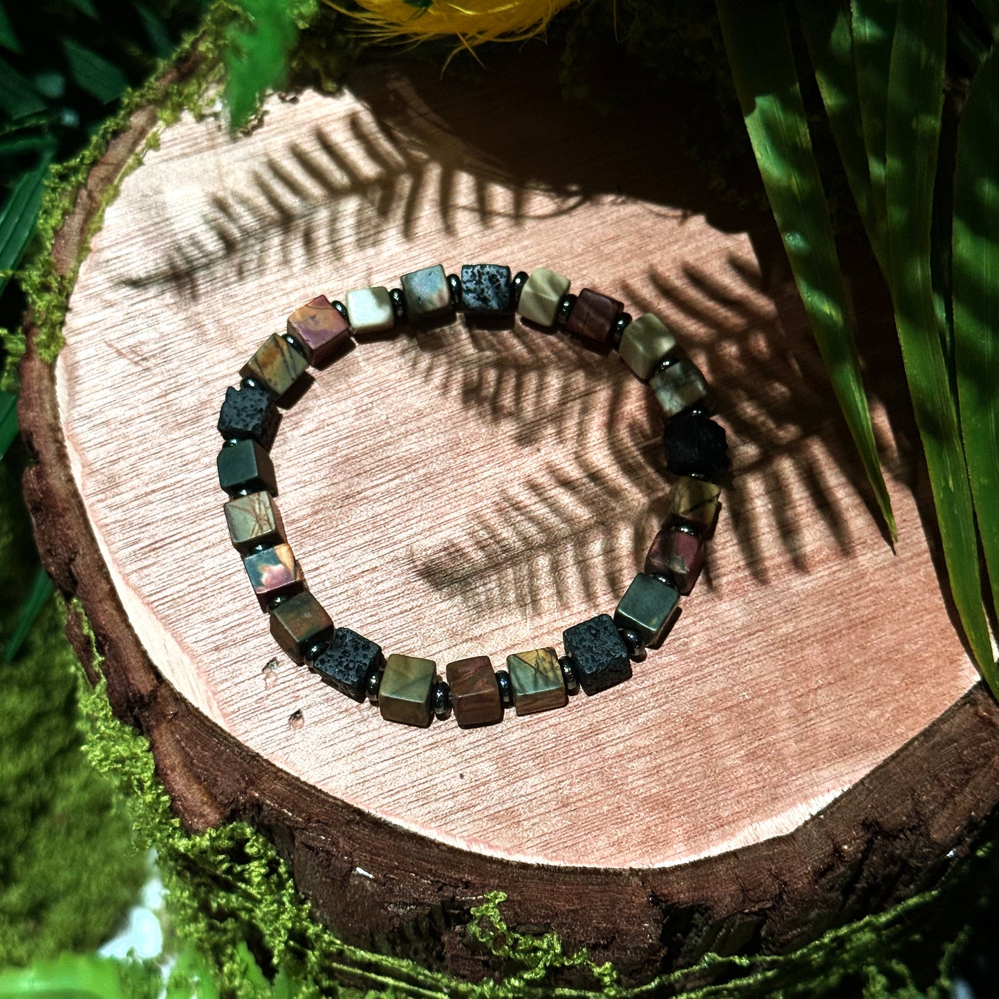 Turquoise and Volcanic Stone Bracelet
