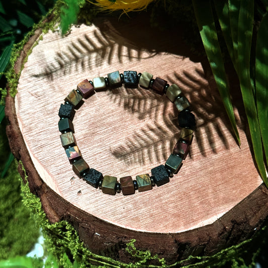 Turquoise and Volcanic Stone Bracelet