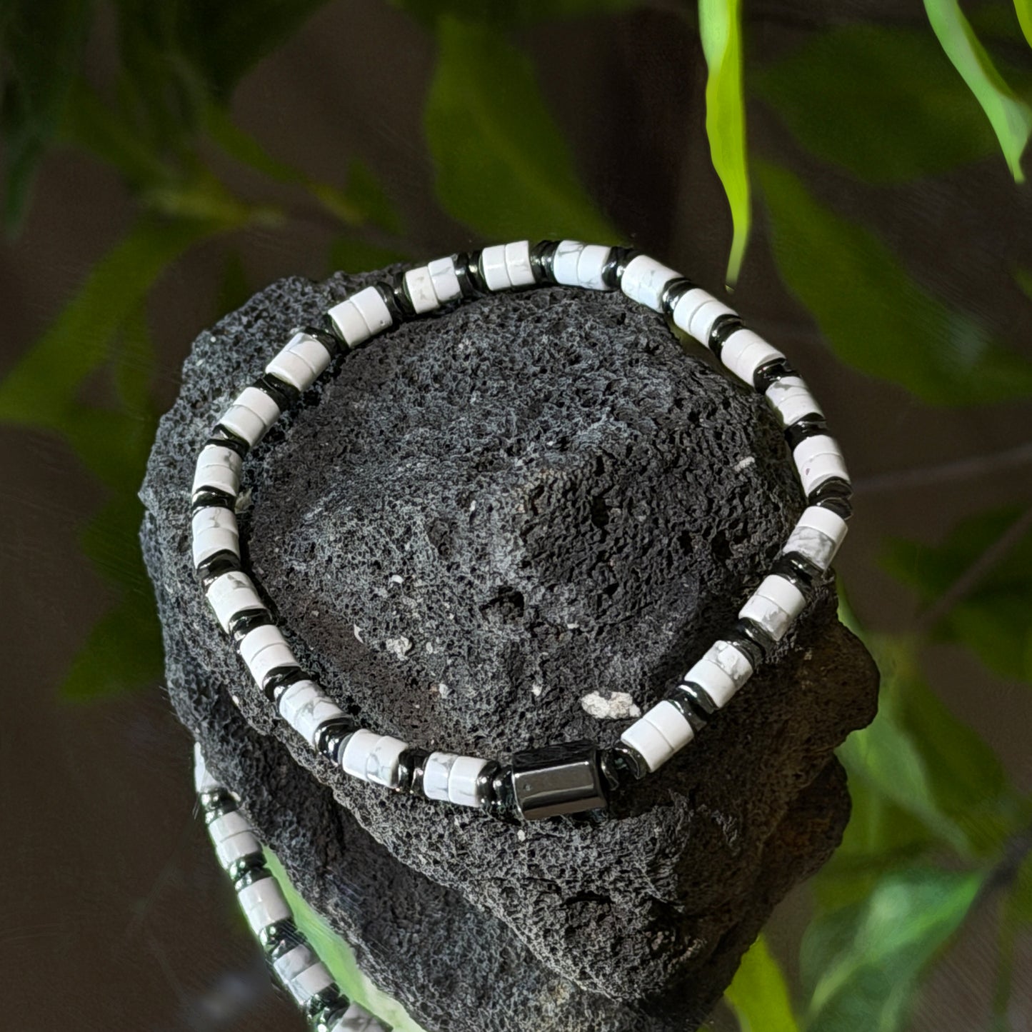 White Turquoise Bead Bracelet