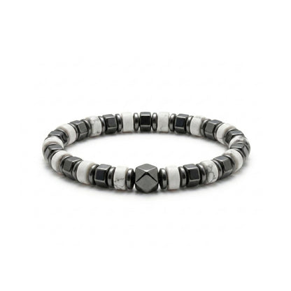 White Turquoise and Hematite Bracelet