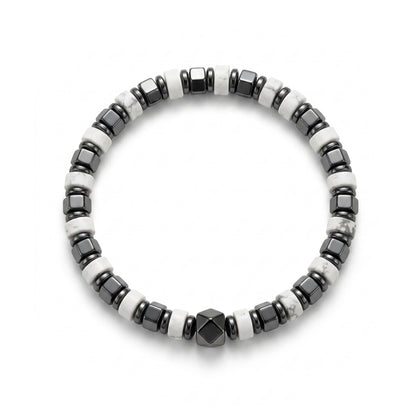 White Turquoise and Hematite Bracelet
