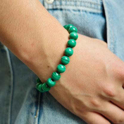 Green Malachite Beaded Stone Bracelet
